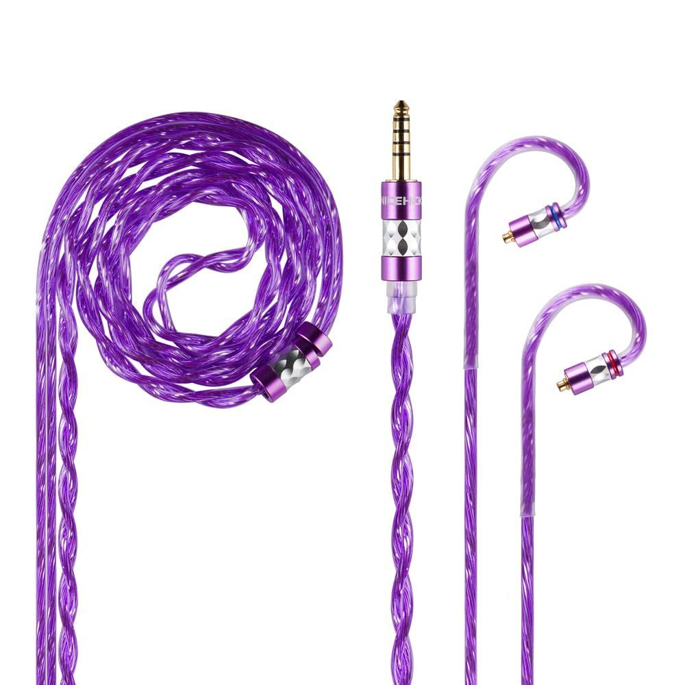 4.4mm mmcx NICEHCK PurpleMoon 7Nフラット銀メッキOCCケーブル