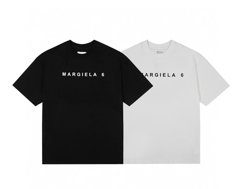 Maison Margiela メゾンマルジェラ TEE Tシャツ ブラック ・ホワイト MARGIELA 6 男女兼用 サイズ(S-XL)