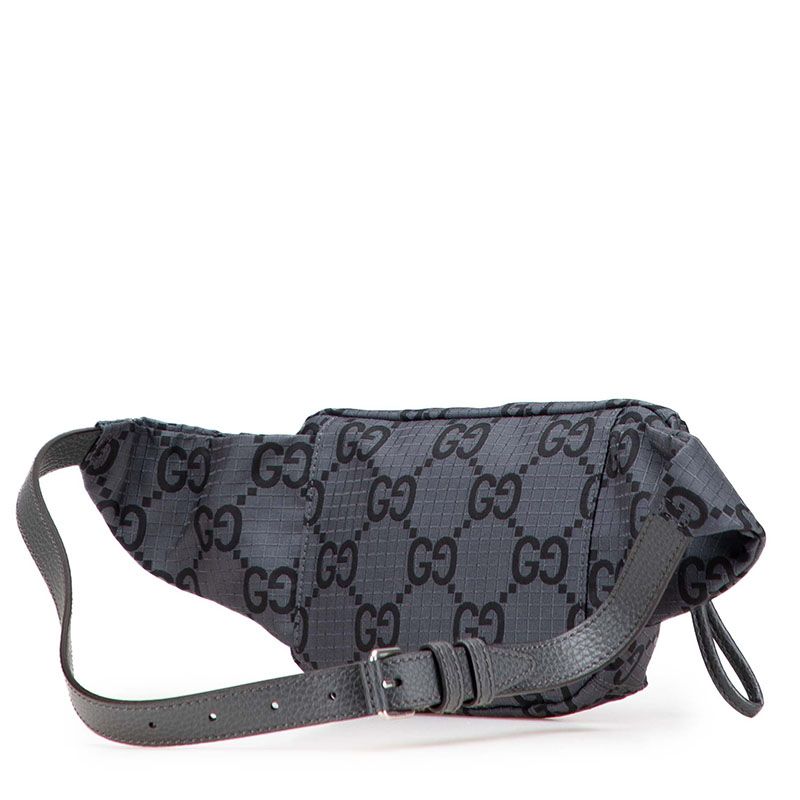 グッチ GGナイロン ウエストバッグ ボディバッグ 767934 グレー レザー エコナイロン メンズ GUCCI 1-0222049