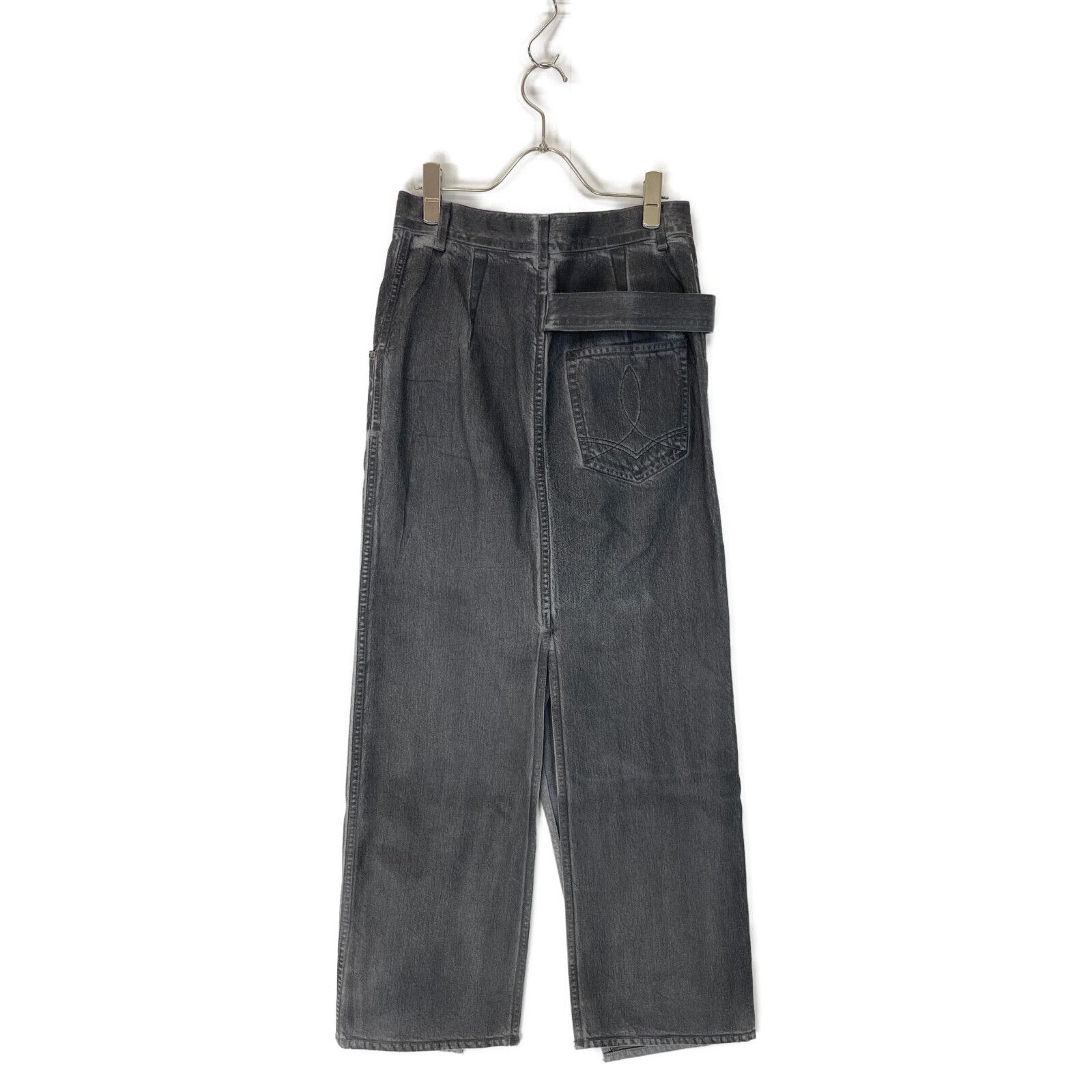 IRENE アイレネ 24年製 26S87003 ｸﾞﾚｰ Droopits Belt Denim Skirt 36  