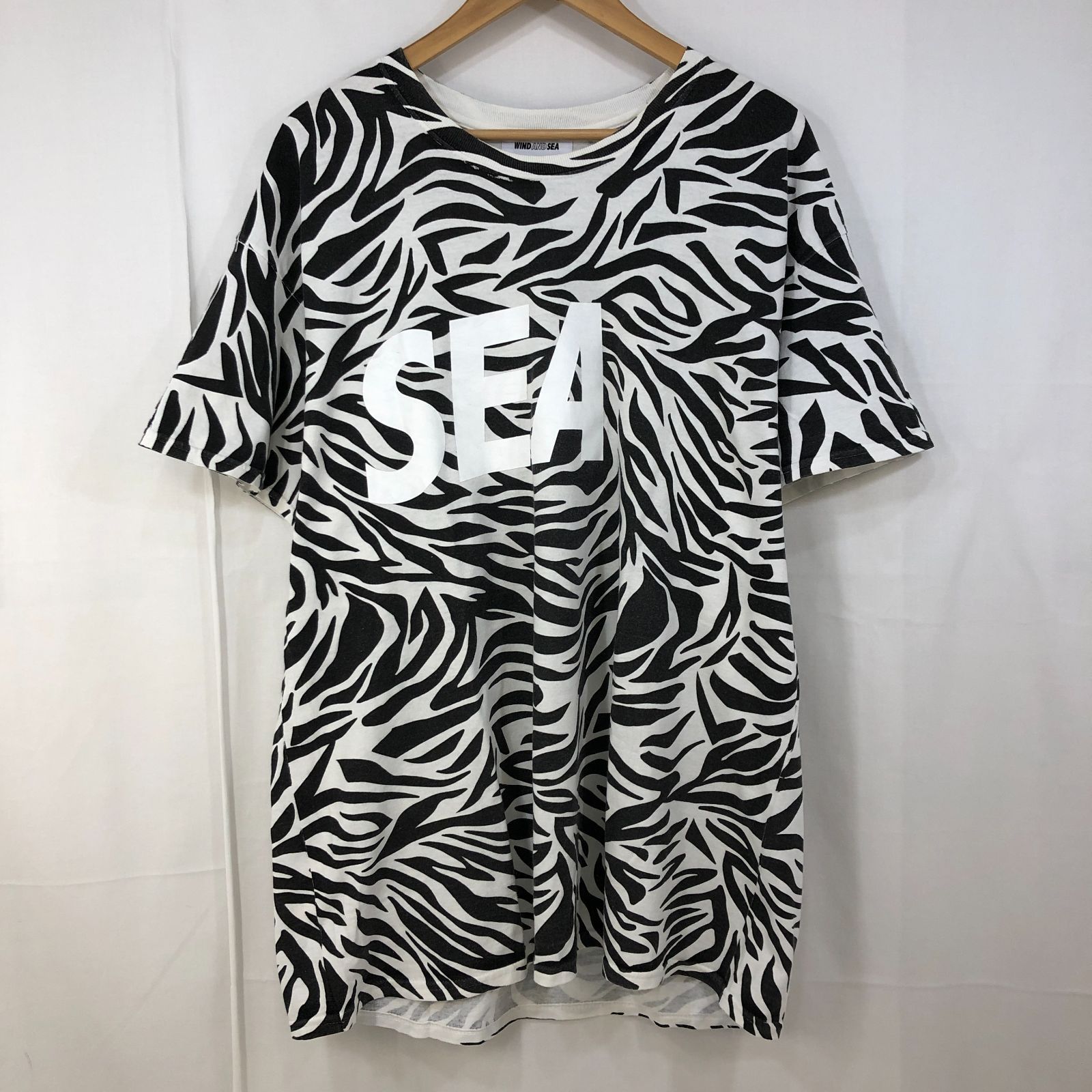 ウィンダンシー ゼブラ柄Tシャツ美品 WIND AND SEA × BIOTOP ウィンダンシー ZEBRA T ゼブラ柄半袖T