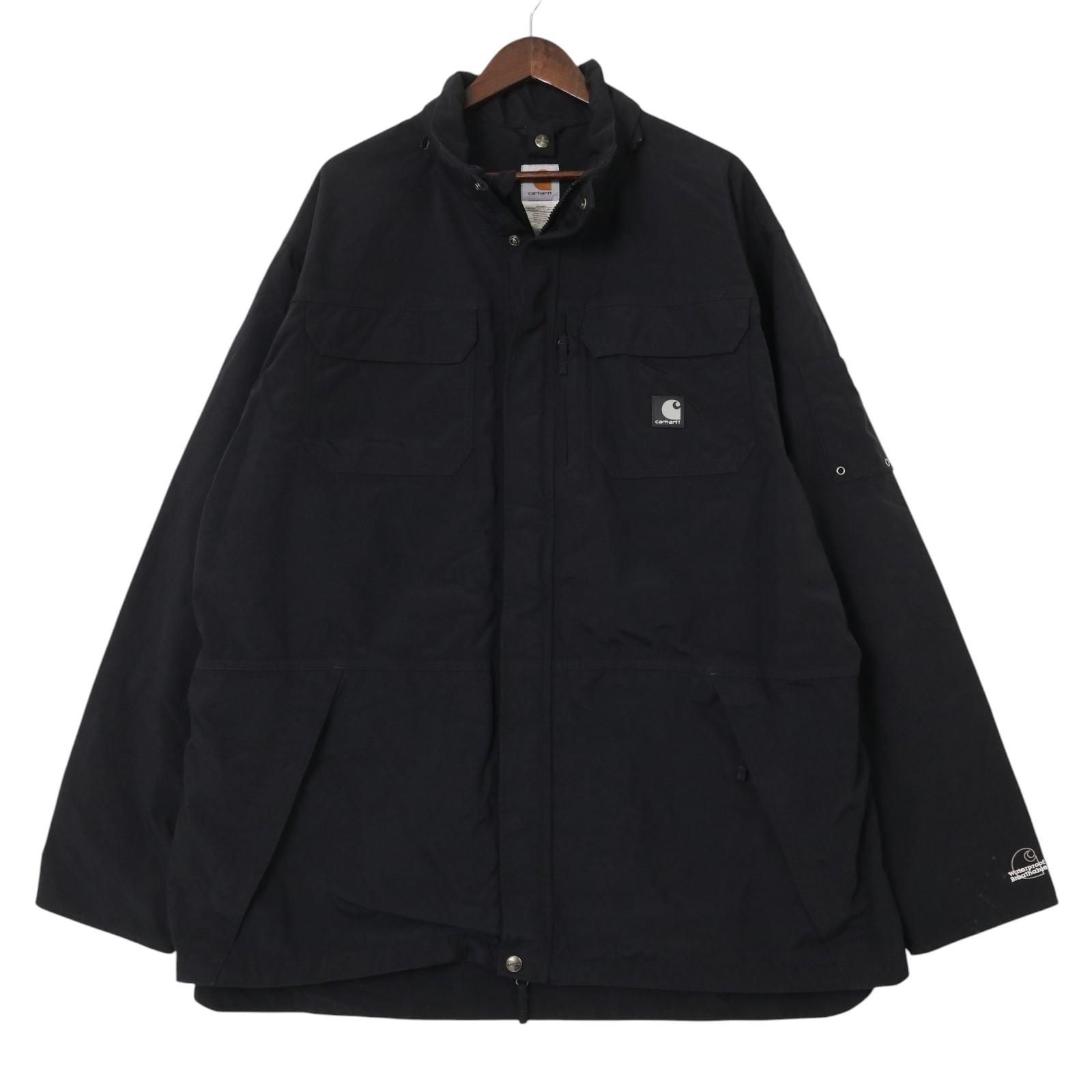 00年代 Carhartt カーハート ナイロンワークジャケット ブラック (メンズ 2XL) 中古 古着 A2968