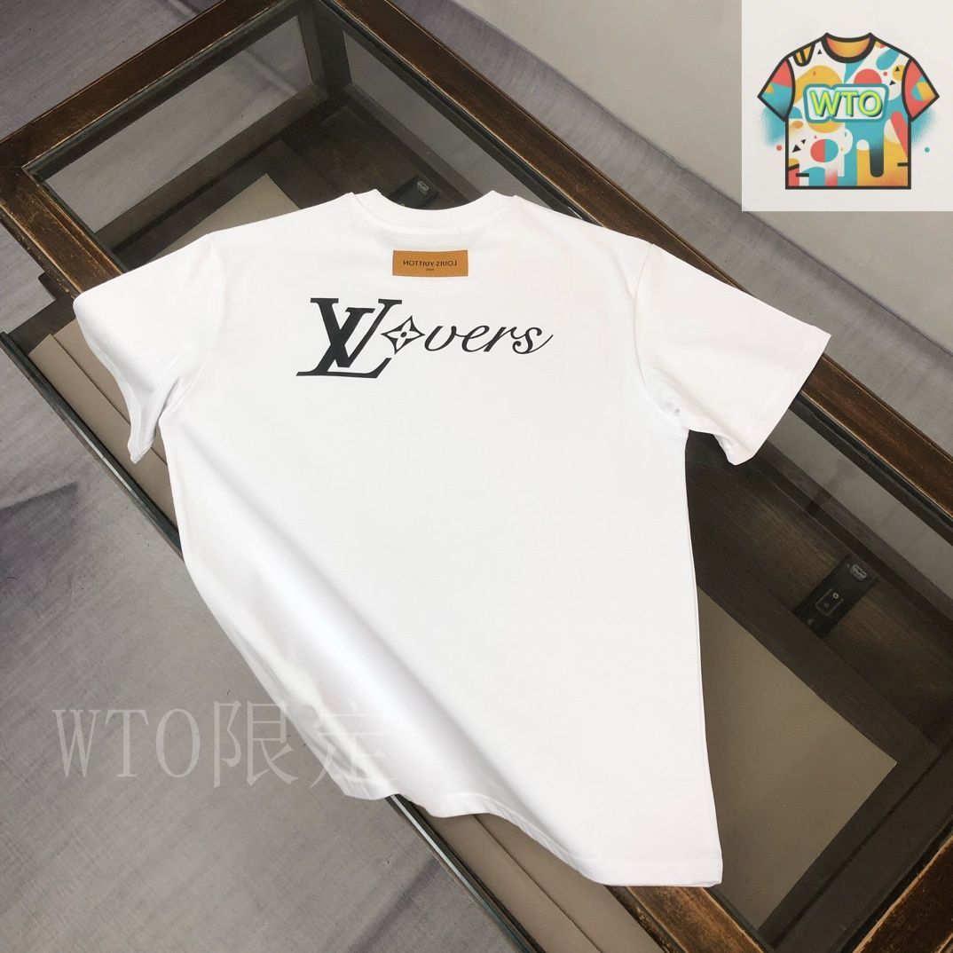 今日特価】LV カップル用 ロゴプリント T シャツ - メルカリ