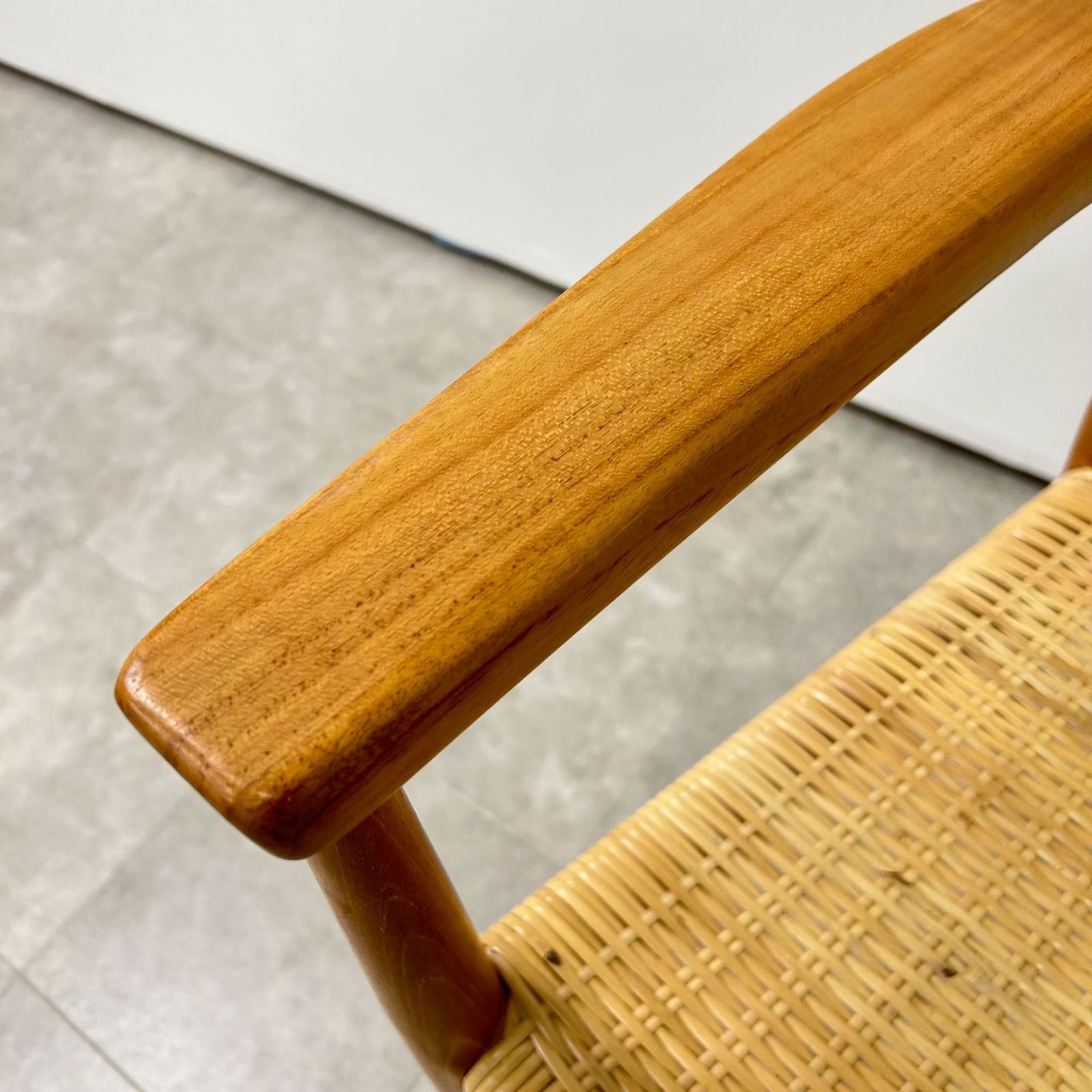 Bランク】サンフラワーラタン チーク ダイニングアームチェア C300WX7