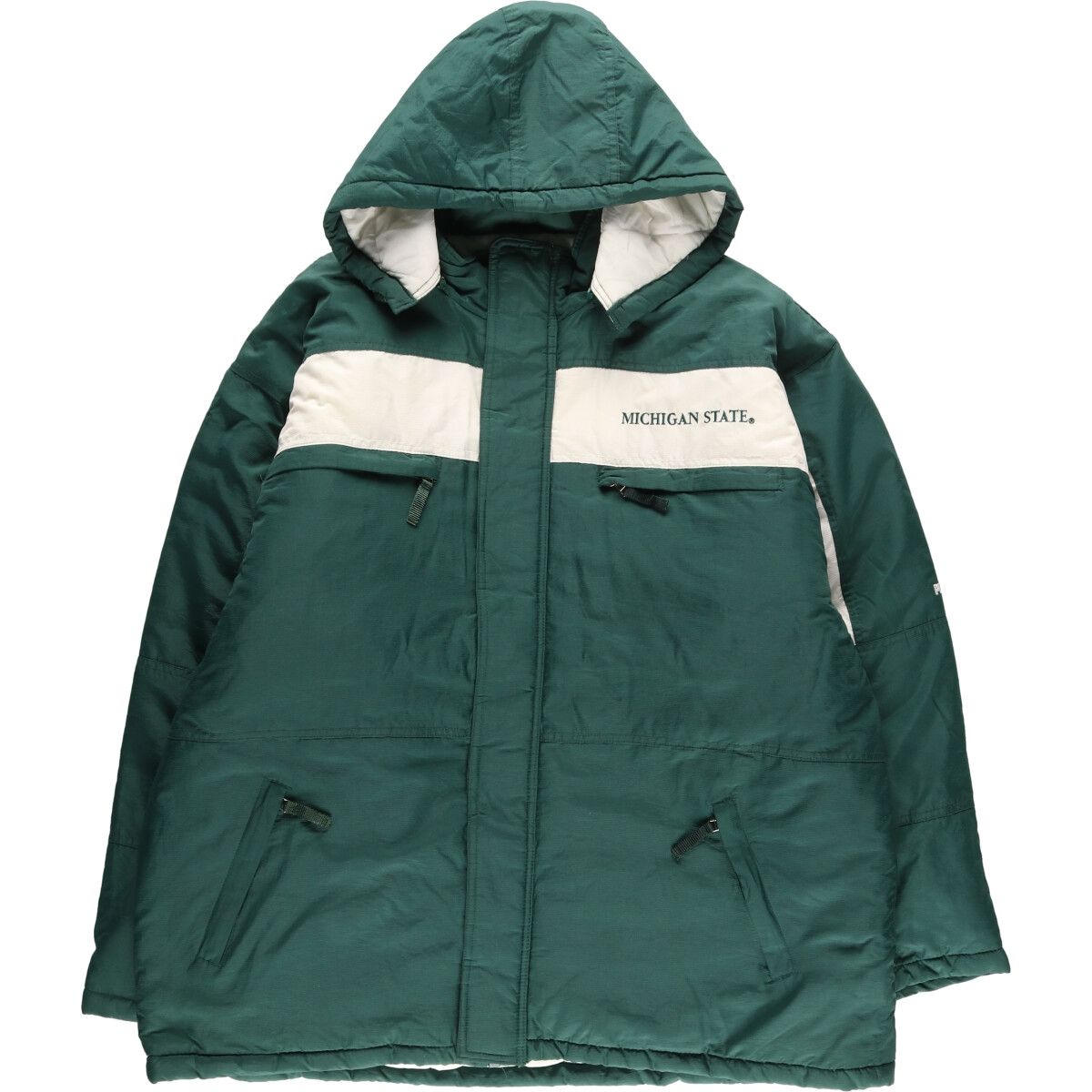 古着 プーマ PUMA MICHIGAN STATE ミシガン州立大学 カレッジ 中綿パーカー パファージャケット メンズXXL相当/eaa453637