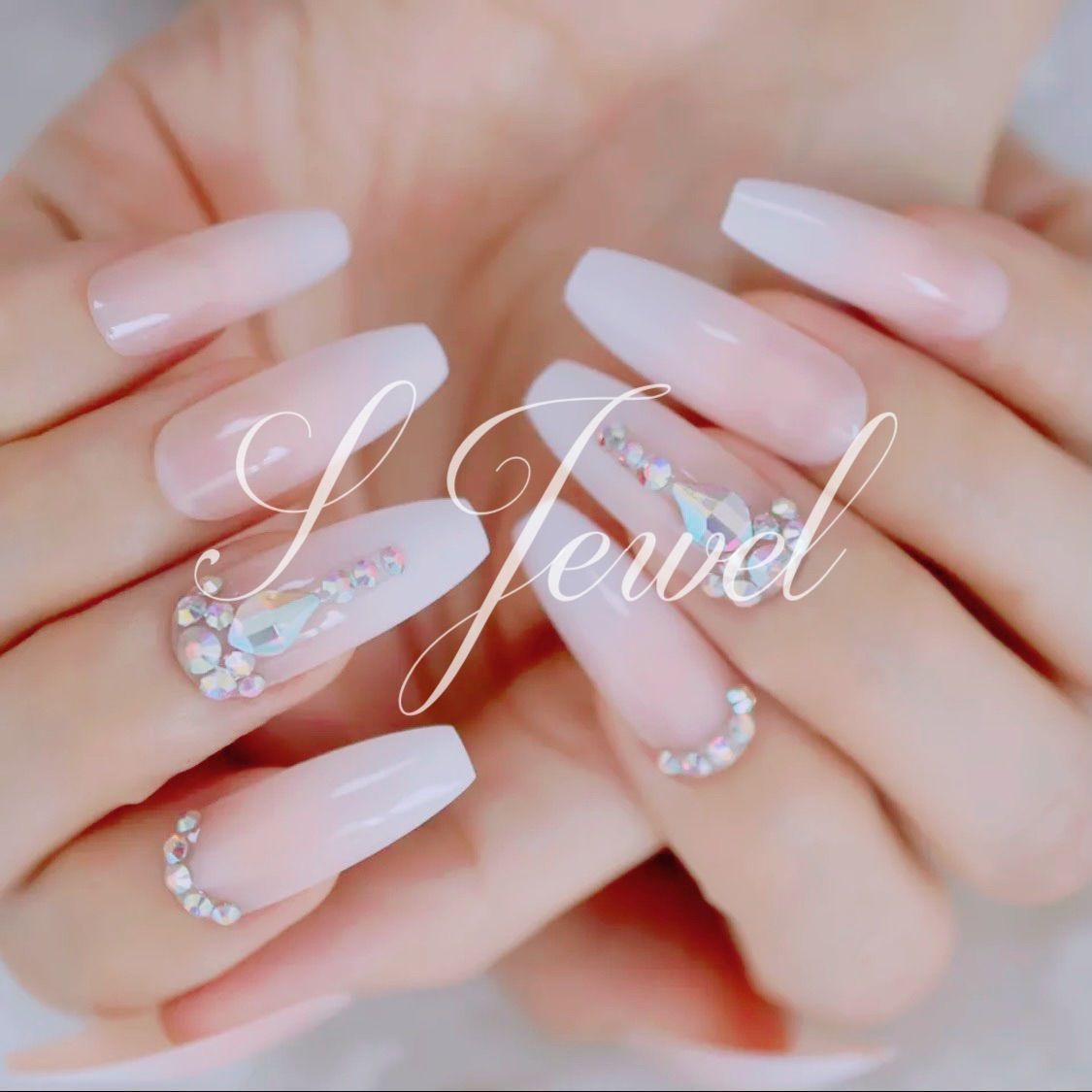 NT-13】ロングバレリーナ500枚 クリアネイルチップ 透明 コフィン