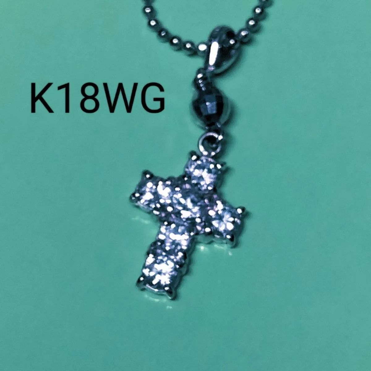 新品ネックレス K18WGキュービックダイヤネックレス キュービック