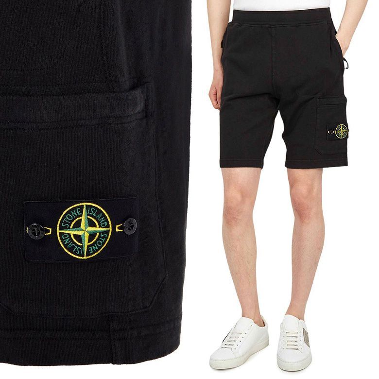 19 STONE ISLAND ストーンアイランド 761566260 V0029 ブラック スウェット ショートパンツ