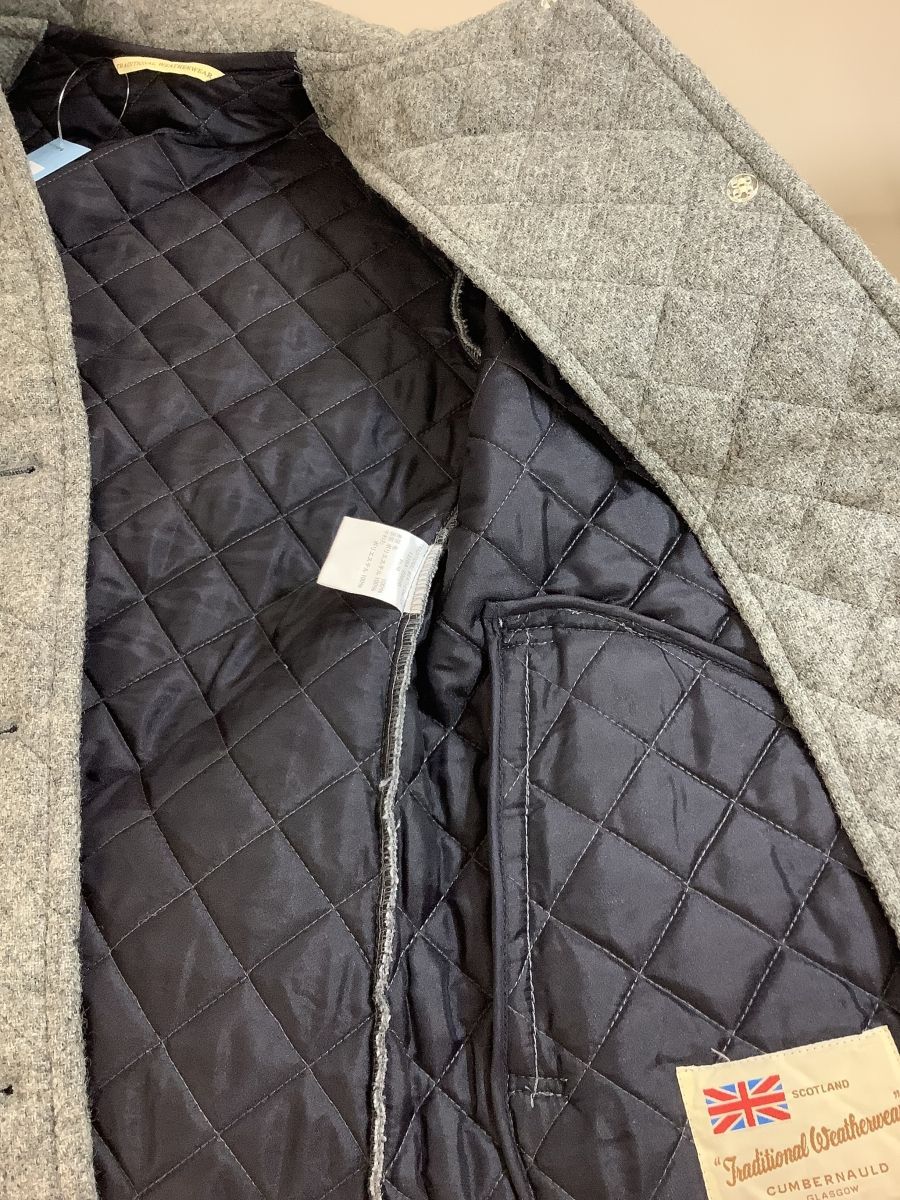 グレー キルティングコート