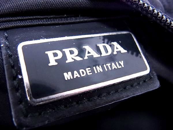 ■極美品■ PRADA プラダ BT175Z ナイロン ショルダーバッグ クロスボディ 肩掛け 斜め掛けかばん メンズ レディース ブラック系 b5708Wk