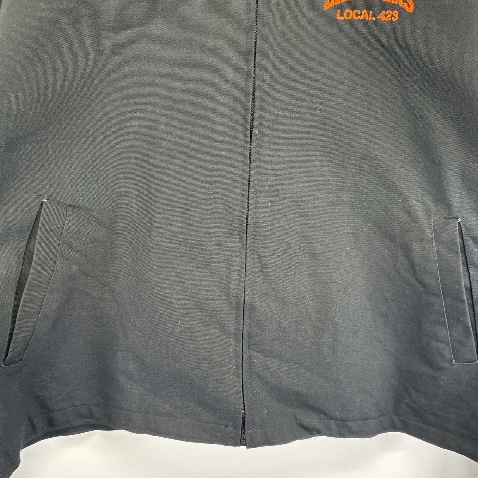 古着 キングルイ King Louie USA製 ワークジャケット ダック 企業ロゴ刺繍 大きいサイズ デトロイトジャケットタイプ 2XL  ブラック 古着 キングルイ King Louie USA製 ワークジャケット ダック