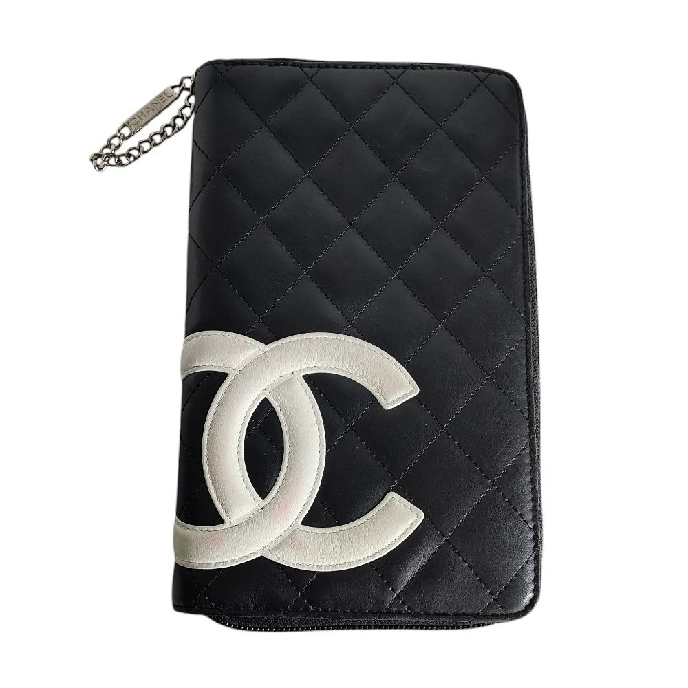 良品 CHANEL シャネル レザー カンボンライン オーガナイザー ココ