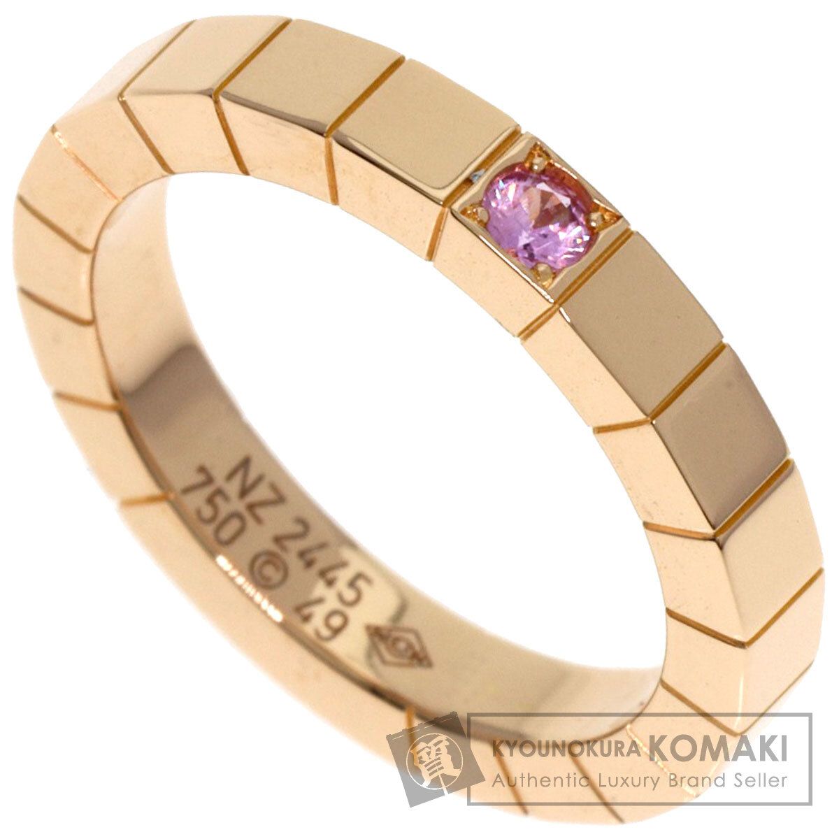 良品　カルティエ　ラニエール　リング　K18PG/1Pピンクサファイア　#49 良品 カルティエ ラニエール リング K18PG/1Pピンクサファイア