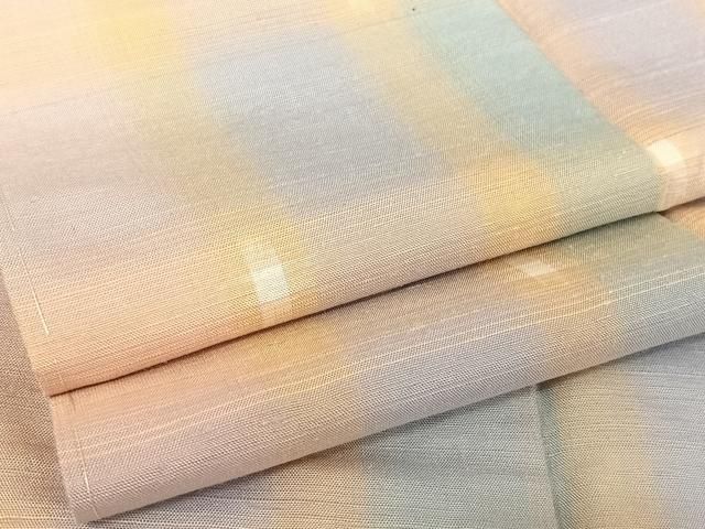 平和屋着物○紅花紬 米沢 間道 やまと誂製 正絹 逸品 未使用