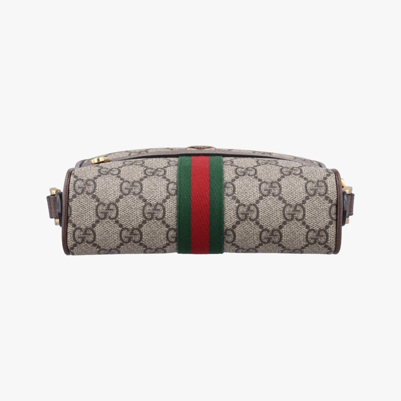 GUCCI オフィディア キャンバス キーチェーン オフィディア〕キーチェーンベージュ＆ダークブラウン GG
