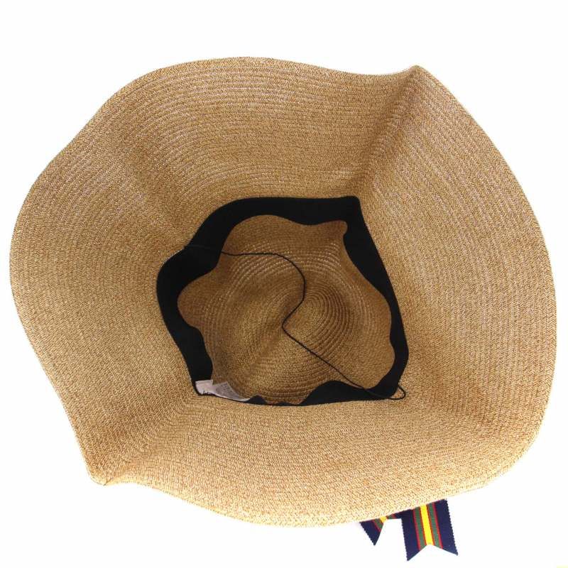 美品/vivienne westwood/麦わら　ハット/リボン オーブ VivienneWestwood ヴィヴィアン ストローハット 麦わら帽子
