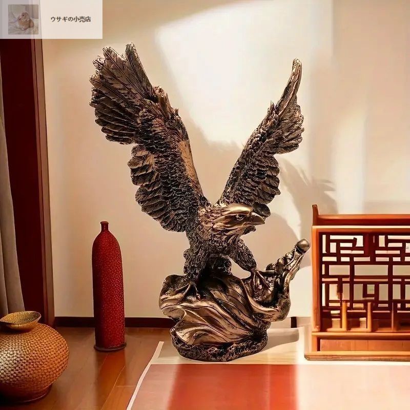 鷲 彫刻 金色 置物 アンティーク 美術品 アート イーグル Amazon.co.jp: RAN-置物・オブジェ デスクトップ彫刻小飛行