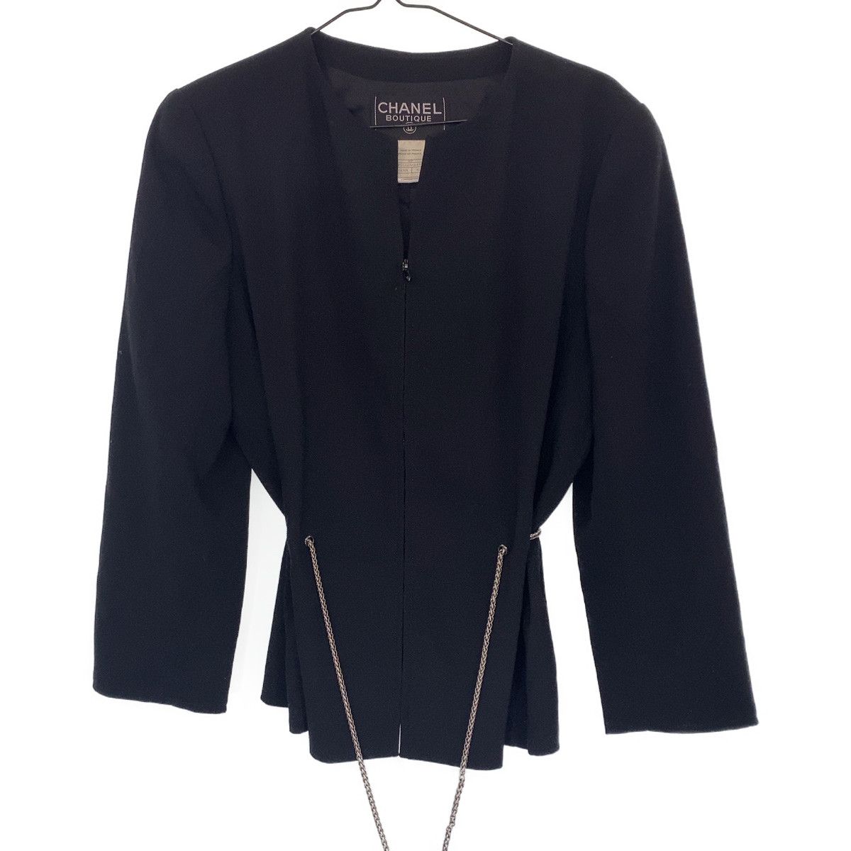 美品 CHANEL シャネル ココマーク ブラック 黒 シルク /メタル 