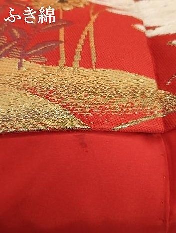 506w8☆色打掛 八重がさね 房付き 金糸唐織 結婚式ブライダルお色直し☆美品 506w8☆色打掛 八重がさね 房付き 金糸唐織 結婚式ブライダルお