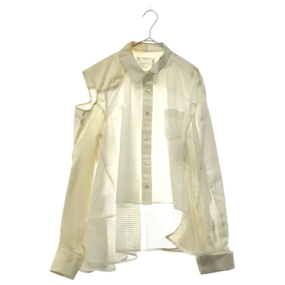 Sacai (サカイ) 18-03834 シースルードッキングアシンメトリーブラウス