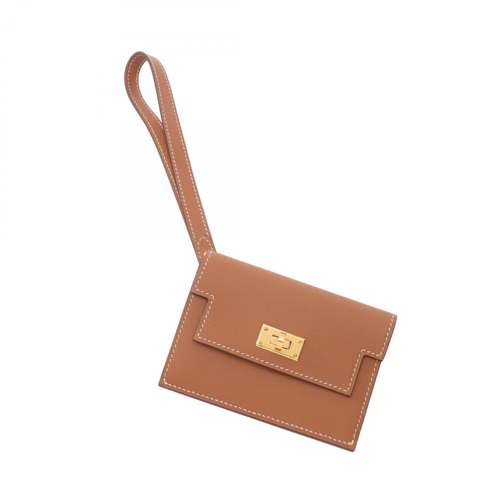 エルメス HERMES 三つ折り財布 ケリー ポケット スリム ゴールド B刻|G金具 ゴールド その他 ケリーポケット スリム ゴールド レディース Used A
