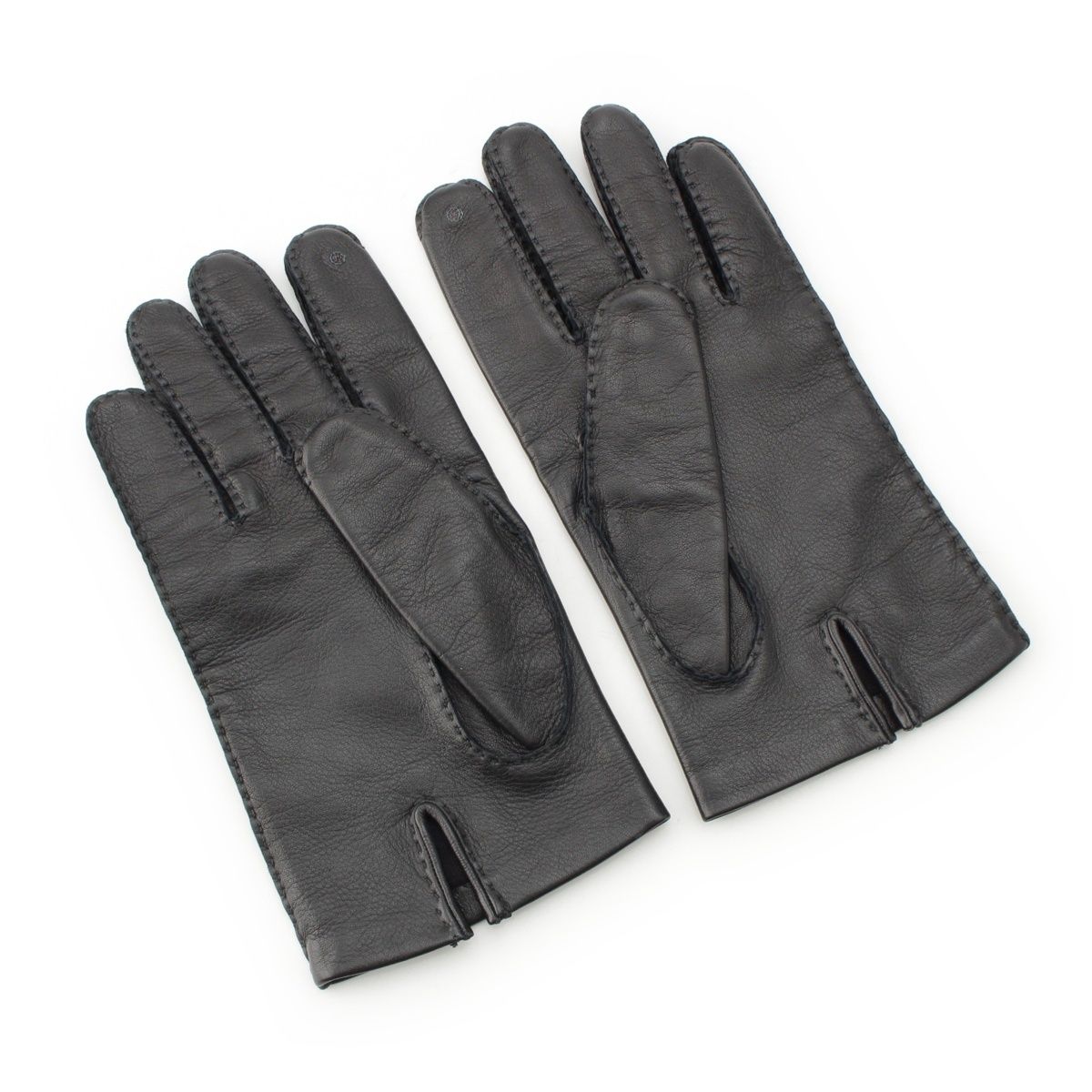 エルメス ラムスキン セリエボタン グローブ 手袋 ブラック 7 1 2