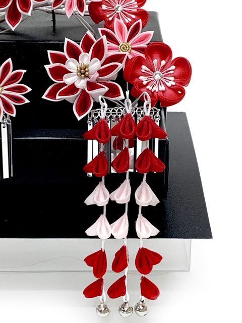 七五三 髪飾り 3点セット 7歳 つまみ細工 髪飾り 勝山セット