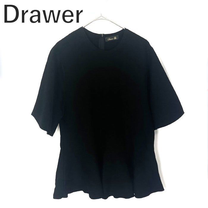 ドゥロワー Drawer 半袖ニット ペプラムシルエット 可愛い ミラノリブ ブラック 黒 送料無料 h1007k00350 中古 古着 ブランド古着DB ドゥロワー Drawer 半袖ニット ペプラムシルエット 可愛い
