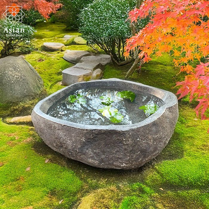 つくばい 手水鉢 蹲 水鉢 睡蓮鉢 メダカ鉢 金魚鉢 石 大型 おしゃれ 庭 水盤 鉢 坪庭 和風 ガーデニング XXXXL (4) - メルカリ