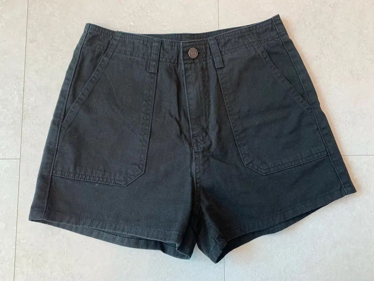 LOW CLASSIC ロウ クラシック ウォッシュド コットン ミニ ショートパンツ 黒 S