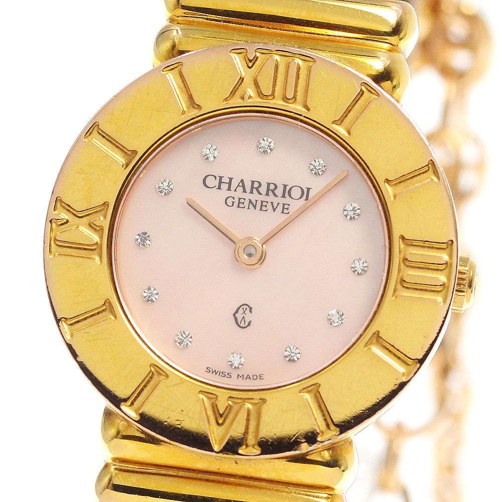 CHARRIOL】シャリオール サントロペ 12Pダイヤ クォーツ レディース  