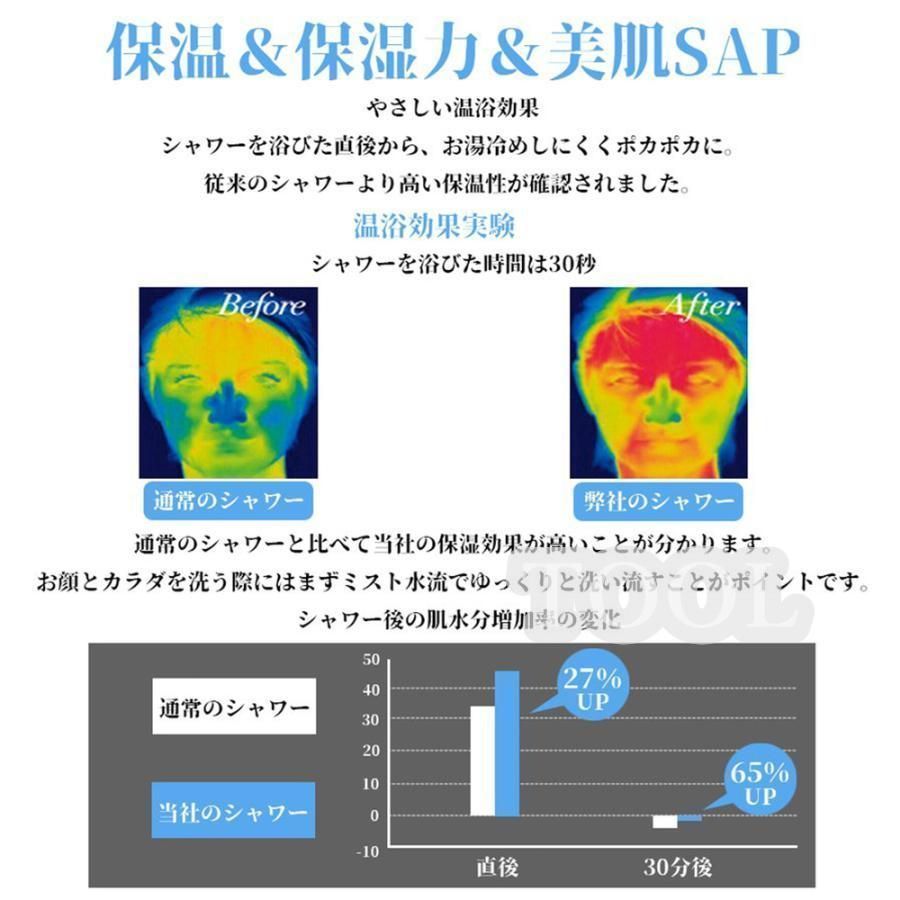 シャワーヘッド 節水 一時止水 ナノバブル 浄水 塩素除去 ウルトラファインバブル 9段階モード 高水圧 美肌 洗浄力 保温 保湿 浴室用具 日本語説明書