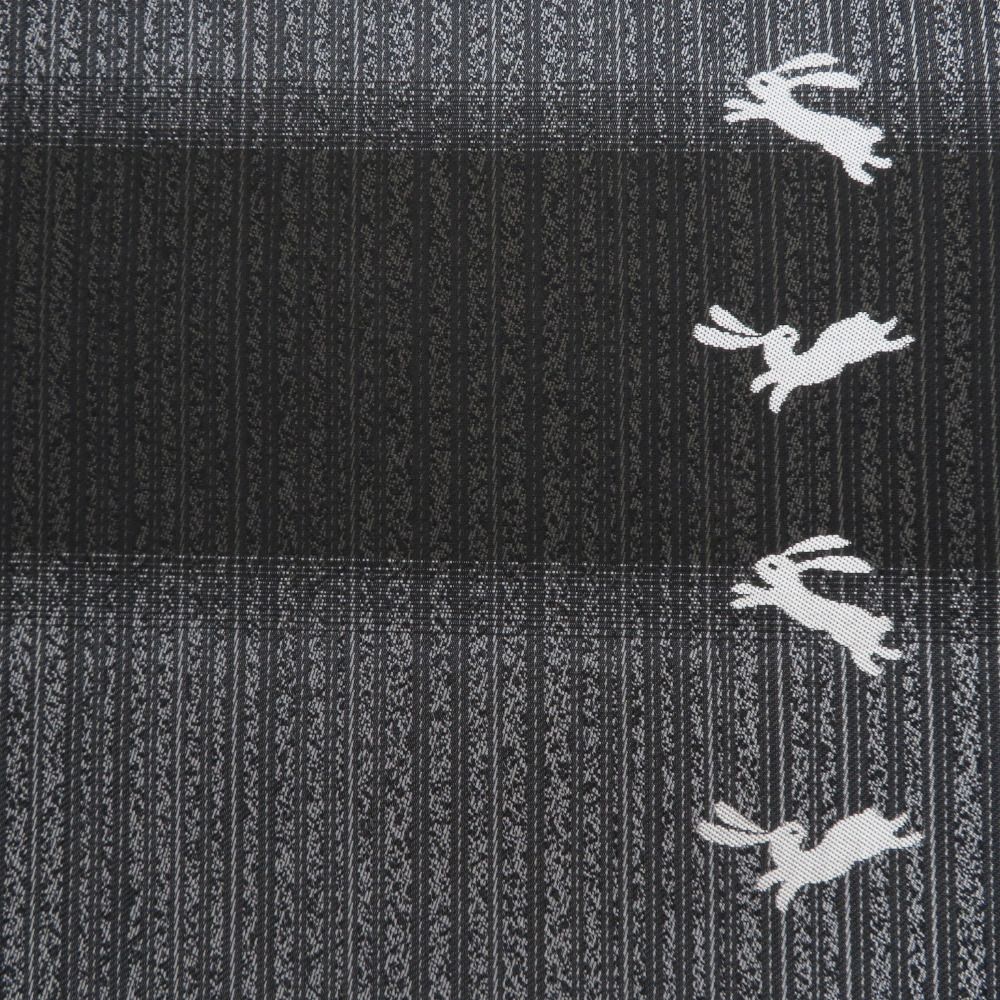 袋帯 正絹 洒落袋帯 リバーシブル 六通柄 飛び兎に千松模様 裏ふくれ