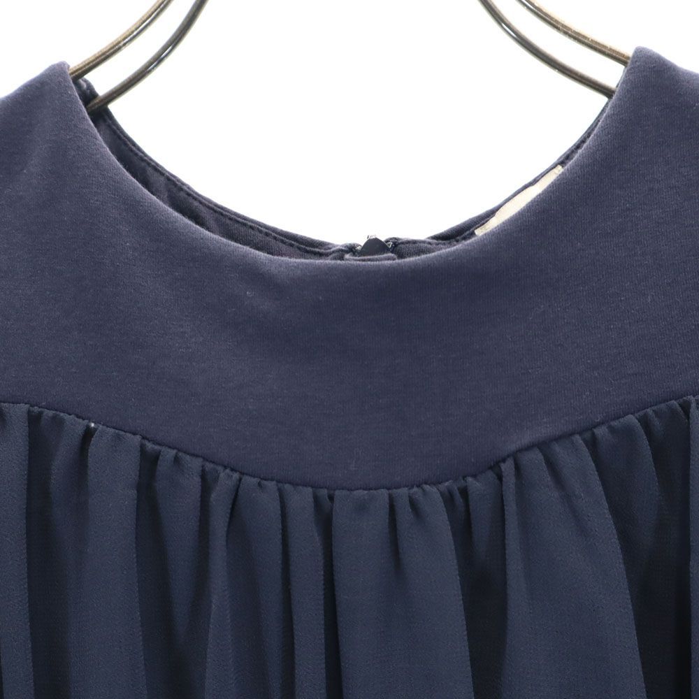 アルマーニジュニア 半袖 バックジップ ワンピース 7A 124cm ネイビー