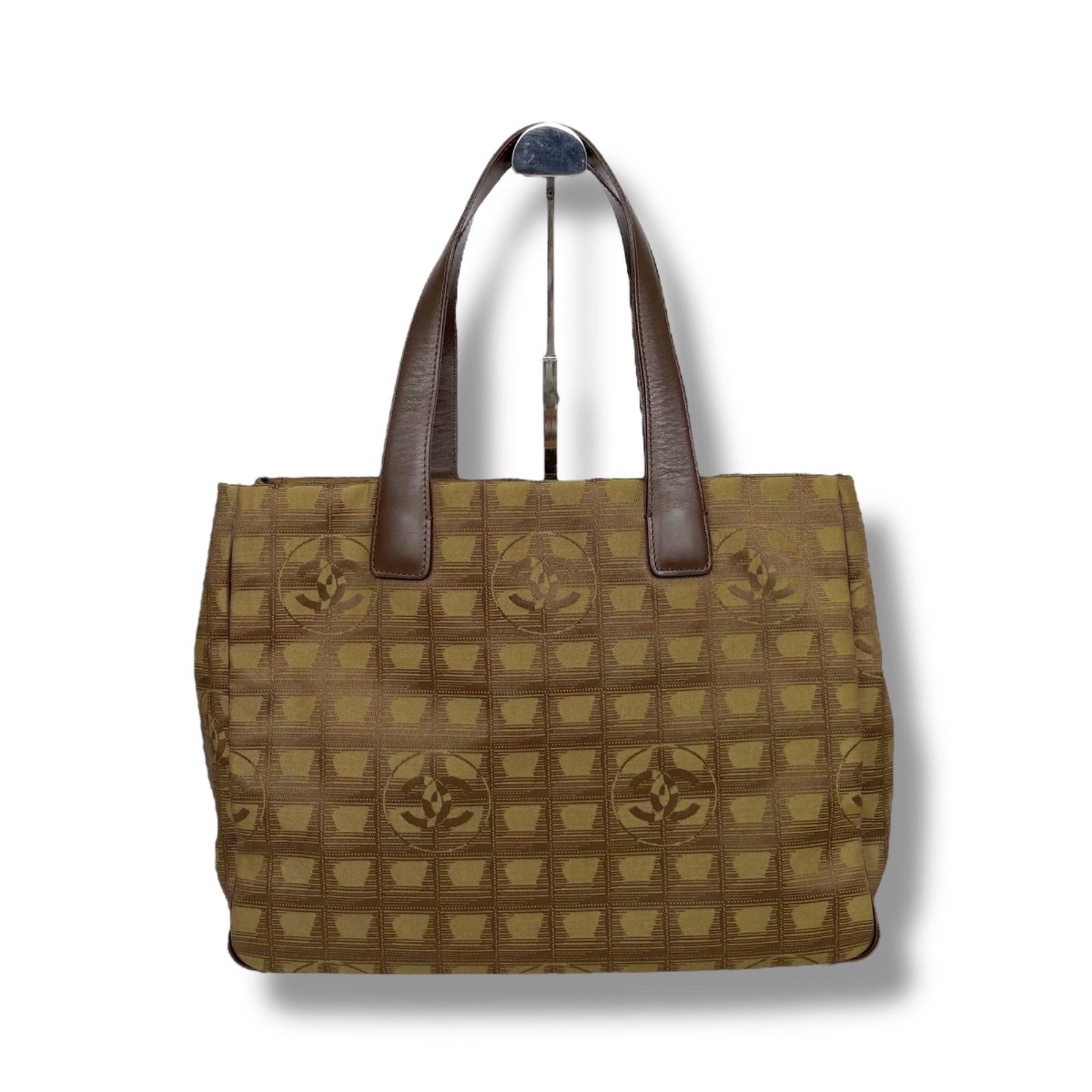 シャネル CHANEL ニュートラベルライン ハンドバッグ カーキ トート