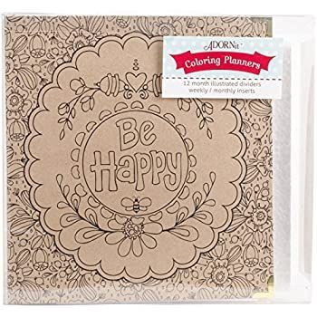 adorn-it 81028アート再生クラフト3リングバインダーPlanner 8? x 10 Be Happy ブラウン