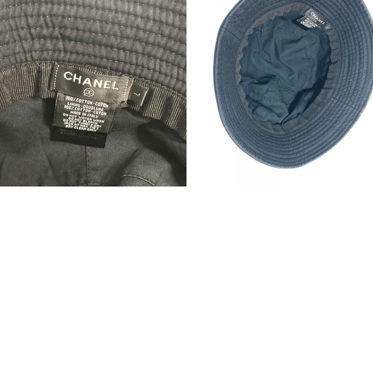 シャネル コットン100% ココマーク ワイドブリムハット CHANEL - シャネル CHANEL ハット 帽子 ココマーク ウール