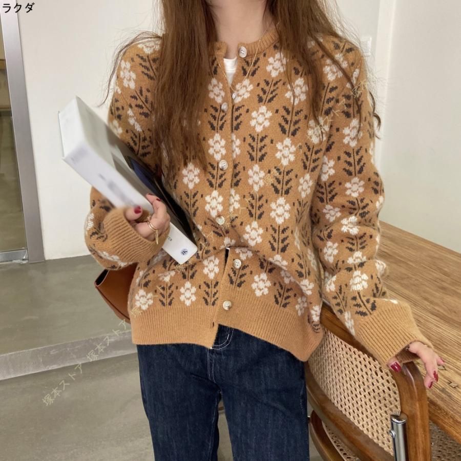 カーディガン レディース 秋冬 秋服 トップス ショート丈