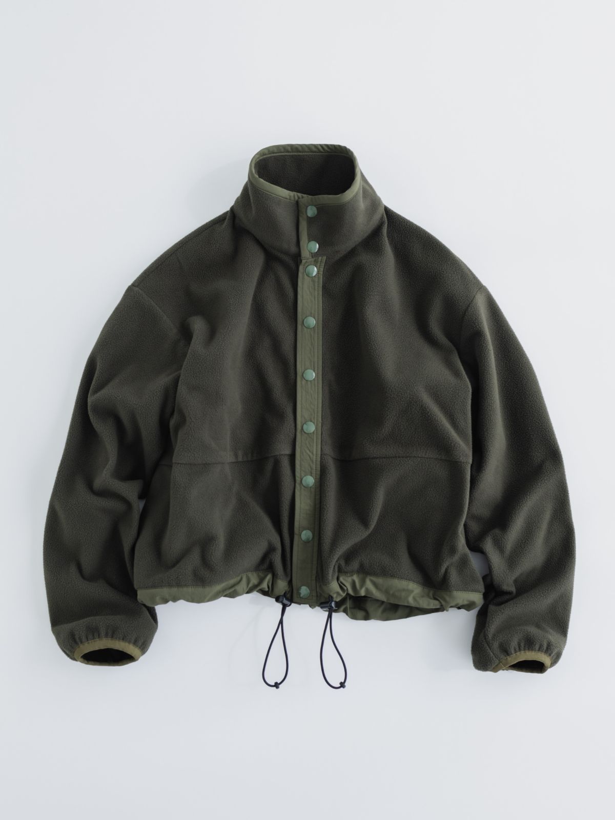 MEYAME メヤメ FLEECE SNAP SHORT JACKET OLIVE フリース スナップ ショートジャケット