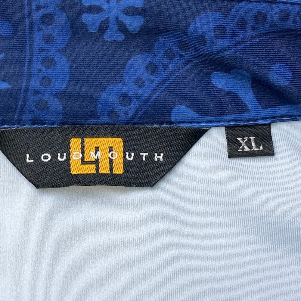 サイズ：XXL LOUD MOUTH ラウドマウス  シャツジャケット スカル ネイビー系 [240101439216] ゴルフウェア メンズ ストスト LOUD MOUTH ラウドマウス 半袖ポロシャツ スカル ネイビー系 XL