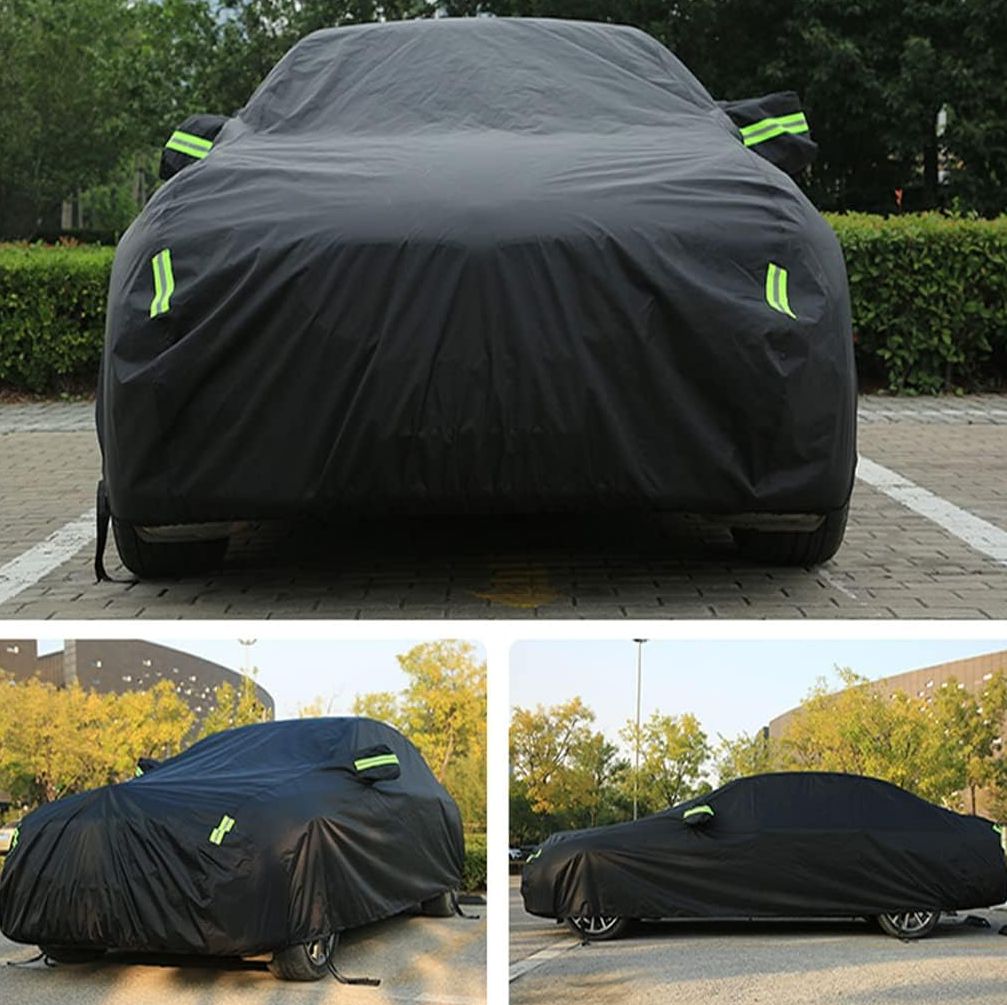 車 カバー 黒 ブラック BMW M2 G87 2ドア クーペ 2025 2025 長さ 180 長さ 458cm と互換性あり 綿の裏地付き防水屋外車のターポリン全天候型車のカバー 収納袋付き