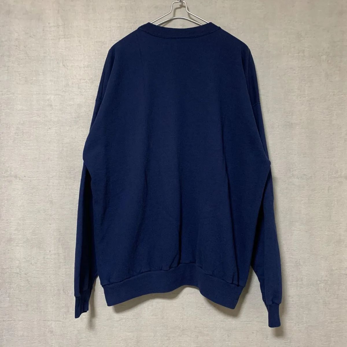 90s Hanes スウェット ビッグプリント ネイビー【メンズXL