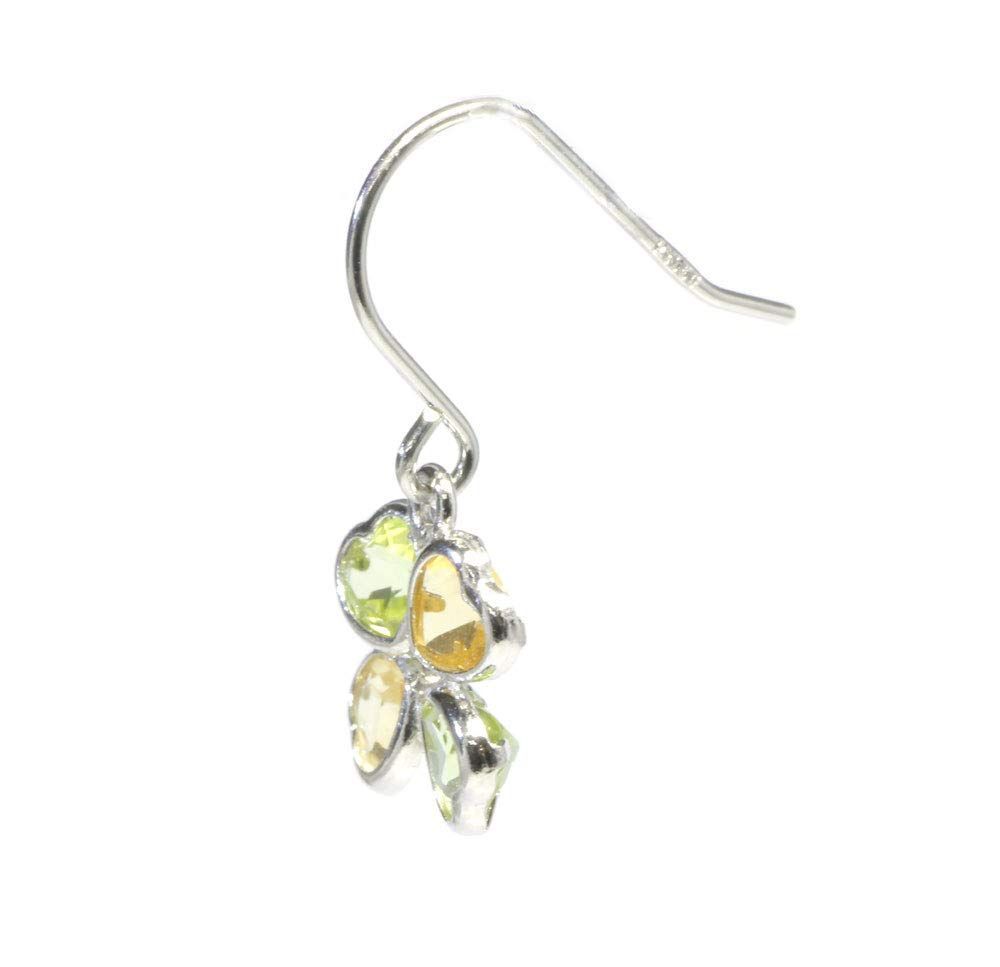 在庫 キャンディ Pt950 ハートカットストーン クローバーモチーフピアス ペリドット シトリン