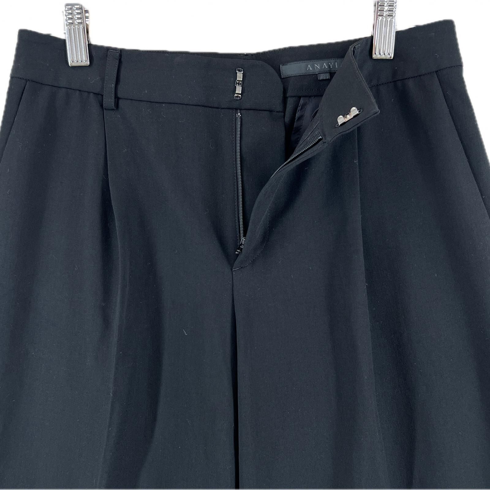 【美品】 ANAYI アナイ スーツ ジャケット パンツ ストライプ サイズ38 セットアップ対応商品】レース刺繍ストリング ジャケット