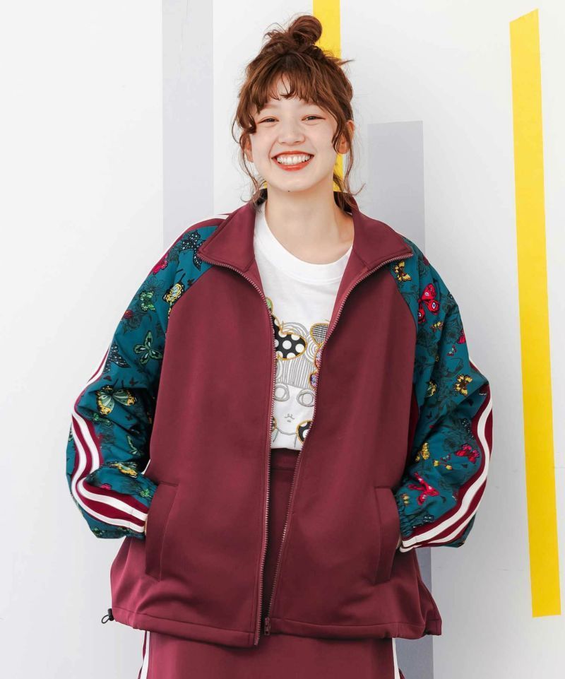 スカラー143620：蝶柄切替ジャージ トラックジャケット - メルカリ