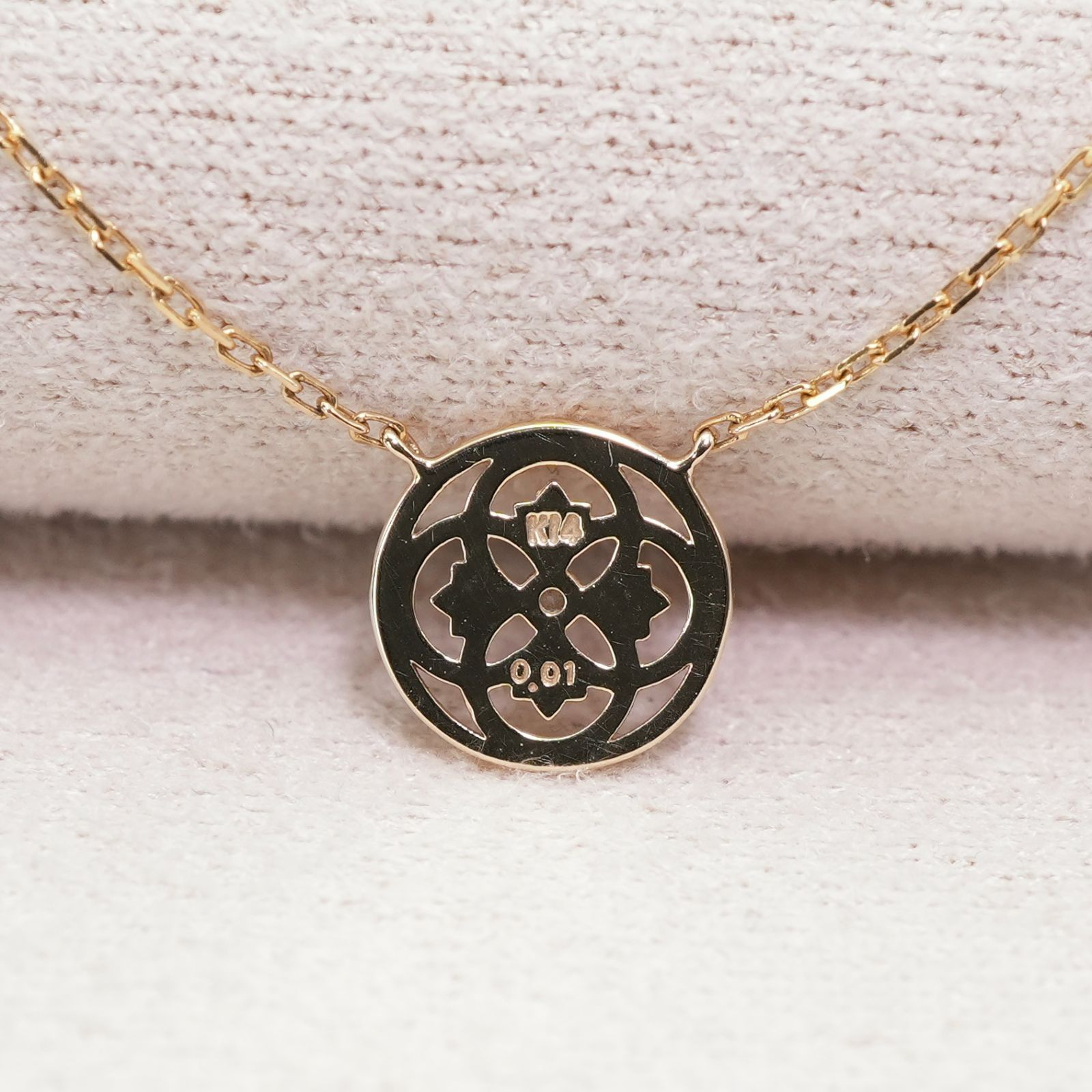 アガット K18×K14 ラウンド 透かし ネックレス ダイヤ/25-1520S - メルカリ