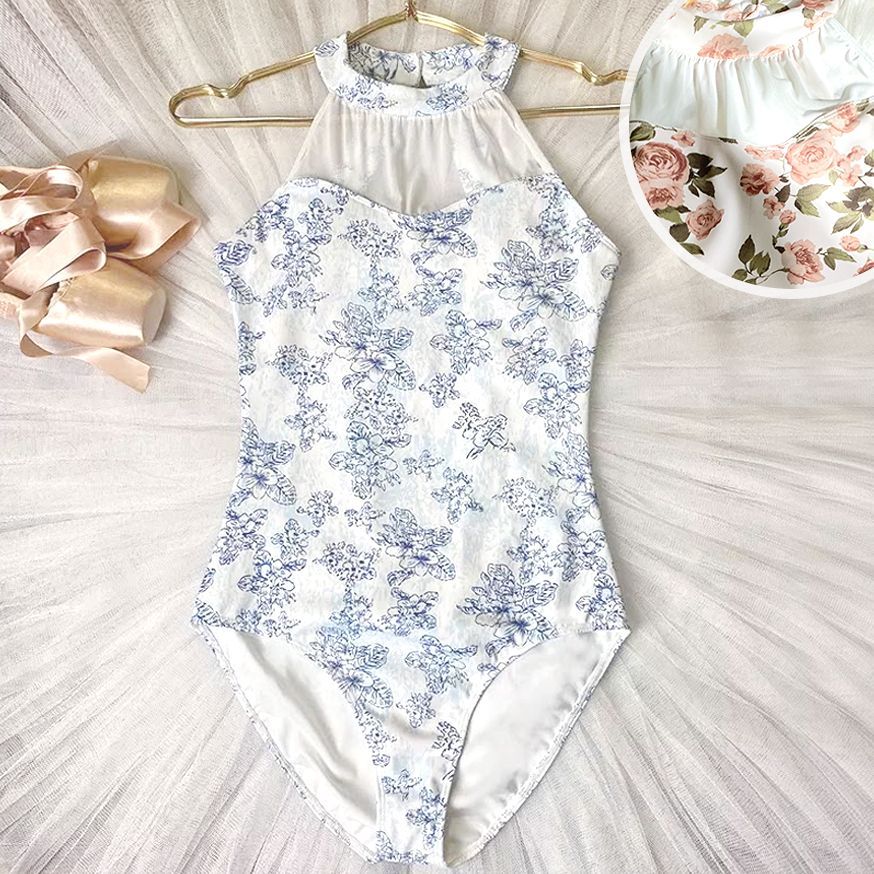 花柄ハイネックレオタード 青色 fit=scale-down,w=1200