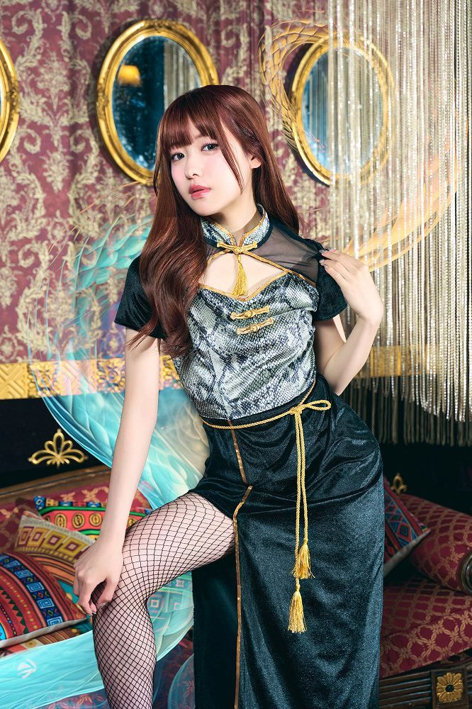 Ｍ企画　完売品　干支巳衣装　チャイナトップス　黒透け蛇　１点　新品 蛇チャイナ [ヘビ コスプレ 蛇柄 チャイナ服 衣装 干支 巳