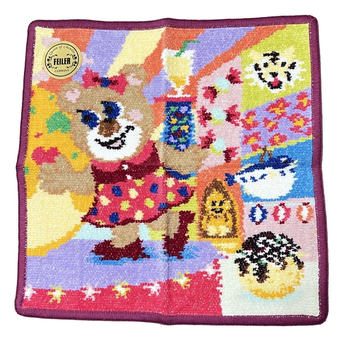 FEILER フェイラー 小物 - ピンク×ブラウン×マルチ ハンドタオル|LOVERARY|大阪ルクア コットン