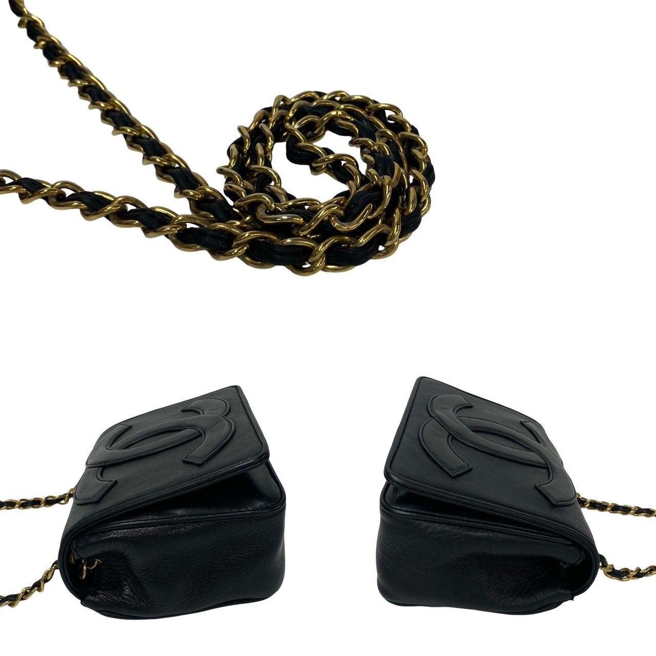 極 美品 箱 袋付 シール有 0番台 CHANEL シャネル デカココ 18cm 